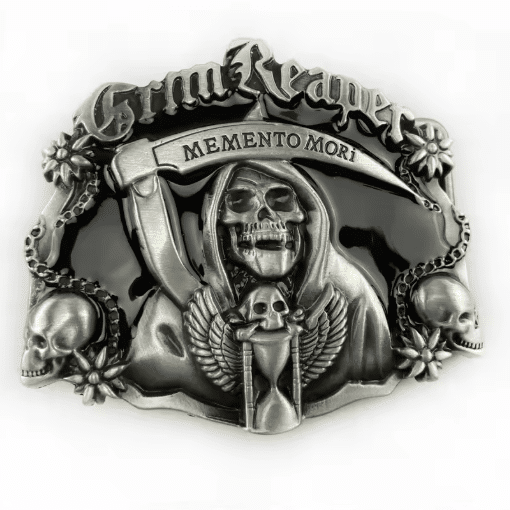 Boucle de ceinture tête de mort Faucheuse (1)