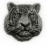 Boucle de ceinture tête de tigre