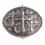 Boucle de ceinture vintage à trois croix chrétiennes (1)