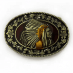 Boucle de ceinture western chef amérindien (2)