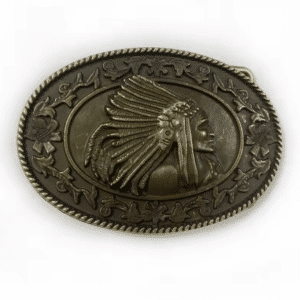 Boucle de ceinture western chef amérindien