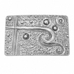 Boucle de ceinture western en cuivre blanc martelé