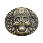 Boucle de ceinture western tête de mort mexicaine (2)