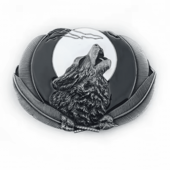 Boucle de cowboy loup et pleine lune (1)