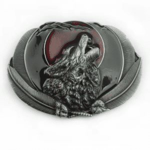 Boucle de cowboy loup et pleine lune