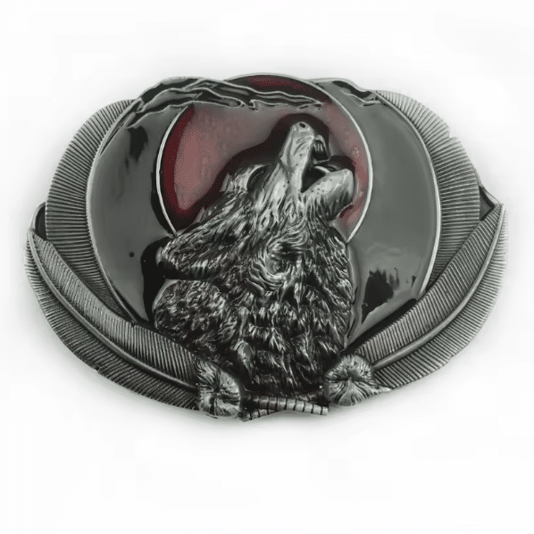 Boucle de cowboy loup et pleine lune (2)
