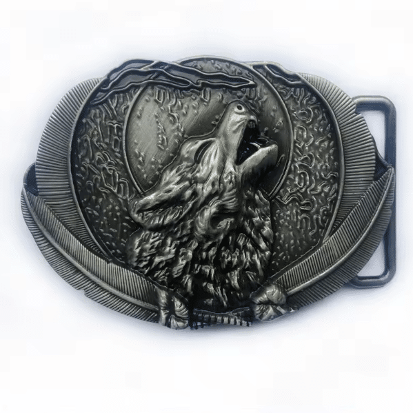 Boucle de cowboy loup et pleine lune (3)