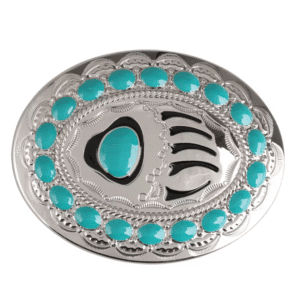 Boucle indien argentée brillante patte d'ours
