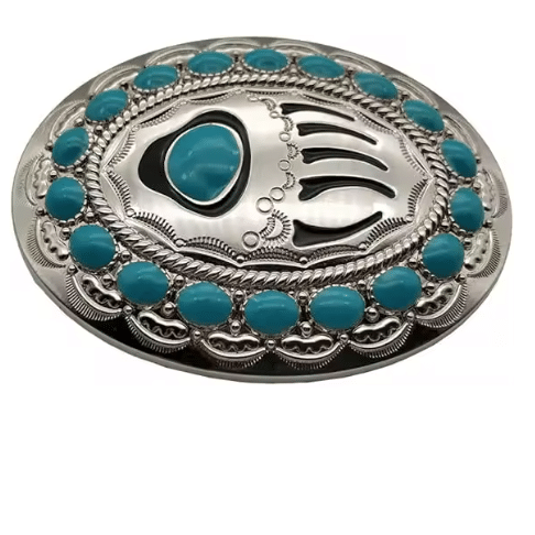 Boucle indien argentée brillante patte (4)