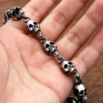 Bracelet cowboy têtes de mort acier inoxydable (3)