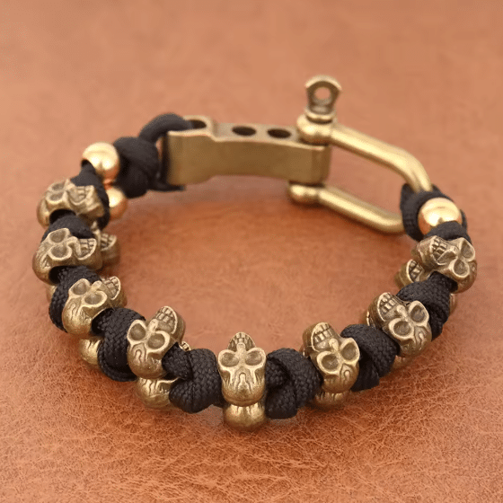 Bracelet cowboy têtes de mort en cordage (5)