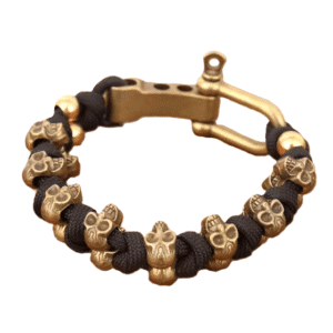 Bracelet cowboy têtes de mort en cordage