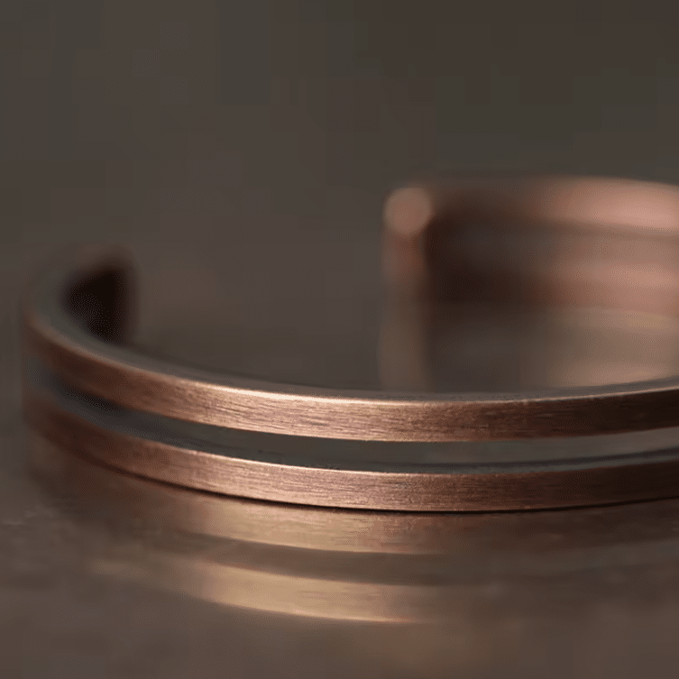 Bracelet cuivre pur forgé main manchette western (4)