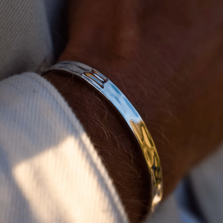 Bracelet ouvert acier inoxydable poli (3)