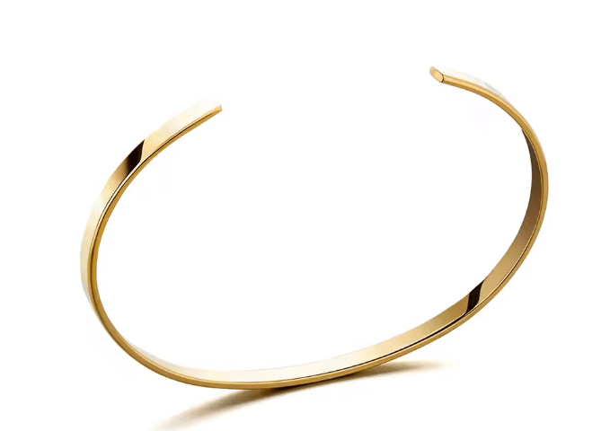 Bracelet ouvert homme acier inoxydable finition or 18K (4)