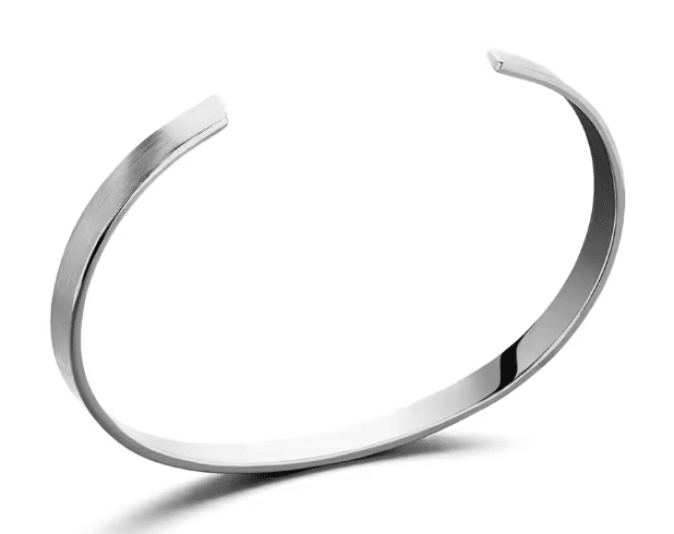 Bracelet ouvert homme acier inoxydable finition or 18K (7)