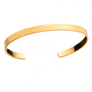 Bracelet ouvert homme acier inoxydable finition or 18K