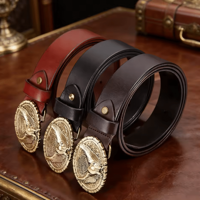 Ceinture biker cuir Harley aigle (10)