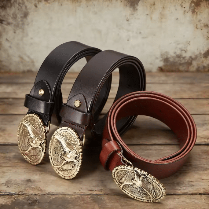 Ceinture biker cuir Harley aigle (11)