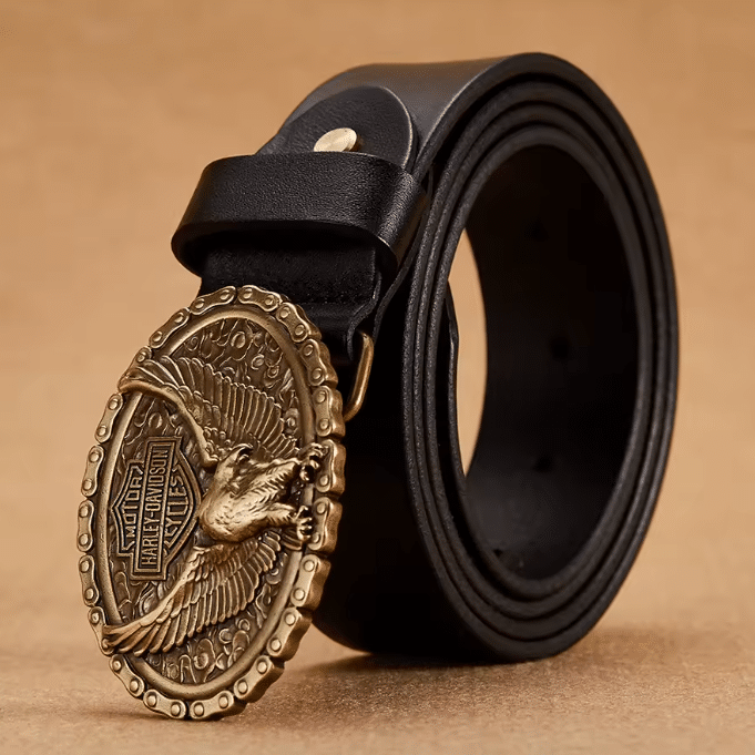 Ceinture biker cuir Harley aigle (12)