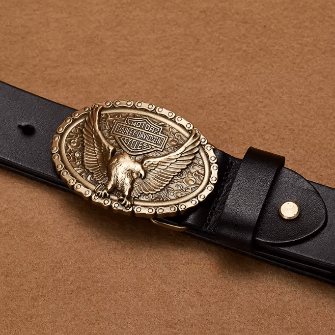 Ceinture biker cuir Harley aigle (13)