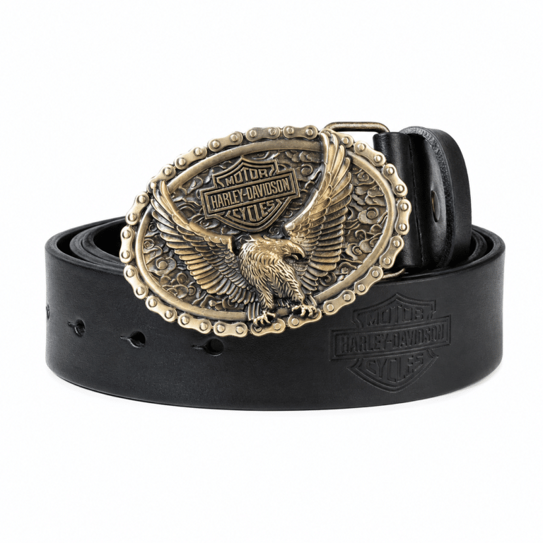 Ceinture biker cuir Harley aigle (14)