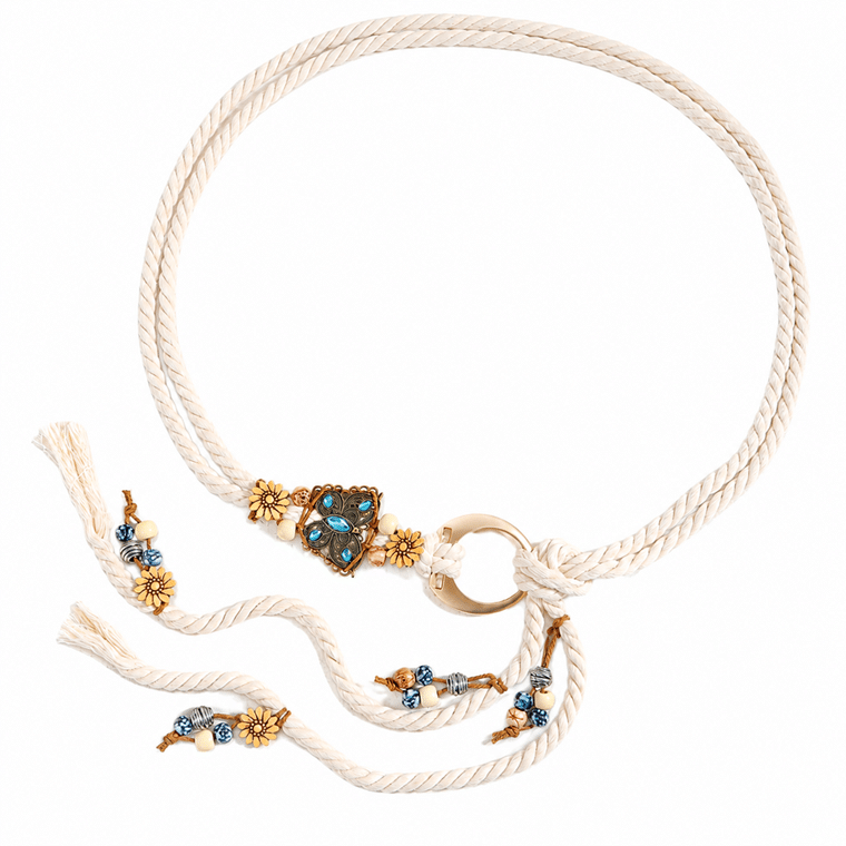 Ceinture bohème florale en corde tressée à nouer (5)