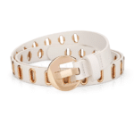 Ceinture boucle ronde dorée à œillets métallisés (3)