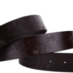Ceinture cowboy femme cuir boucle métal florale dorée (6)