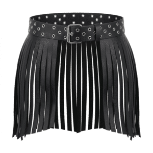 Ceinture cowboy femme noire à franges large