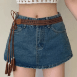 Ceinture cowboy femme style dentelle à nouer western bohème (1)