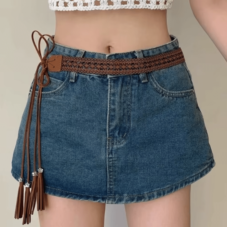 Ceinture cowboy femme style dentelle à nouer western bohème (1)