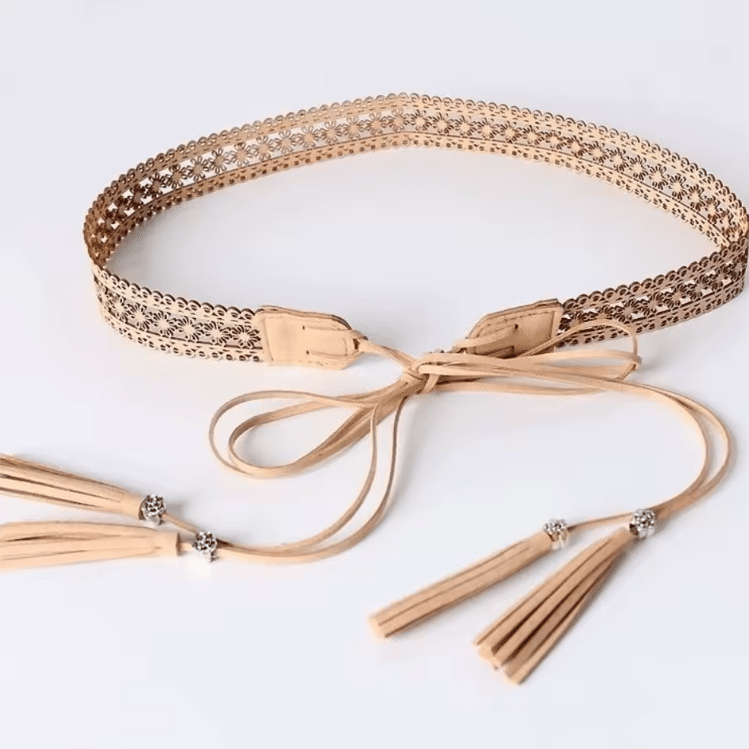 Ceinture cowboy femme style dentelle à nouer western bohème (4)