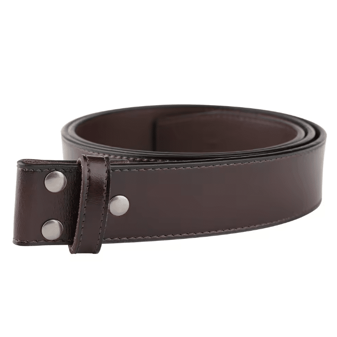 Ceinture cowboy marron sans boucle pour boucle interchangeable (1)