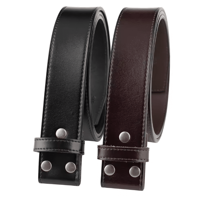 Ceinture cowboy marron sans boucle pour boucle interchangeable (6)