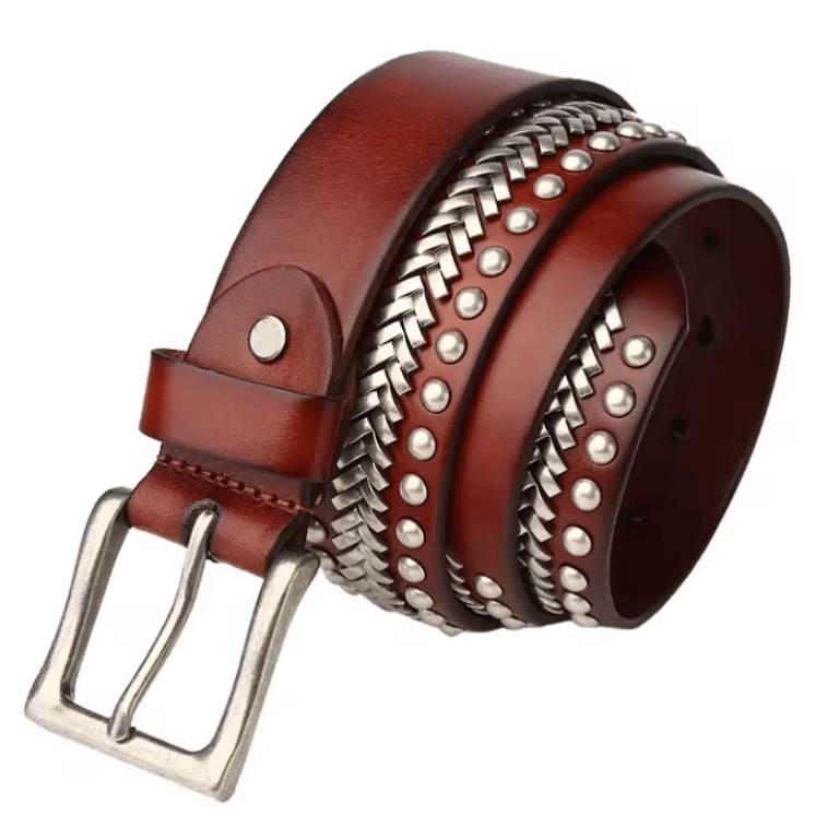 Ceinture cowboy noire métal argenté (1)