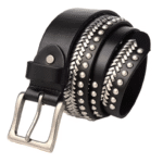 Ceinture cowboy noire métal argenté (2)