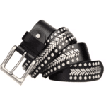Ceinture cowboy noire métal argenté (3)