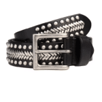 Ceinture cowboy noire métal argenté (5)