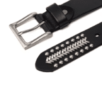 Ceinture cowboy noire métal argenté (6)