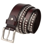Ceinture cowboy noire métal argenté (7)