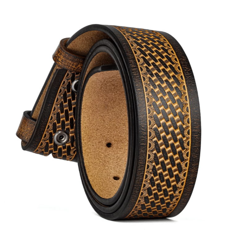 Ceinture cowboy sans boucle motifs vintage (1)