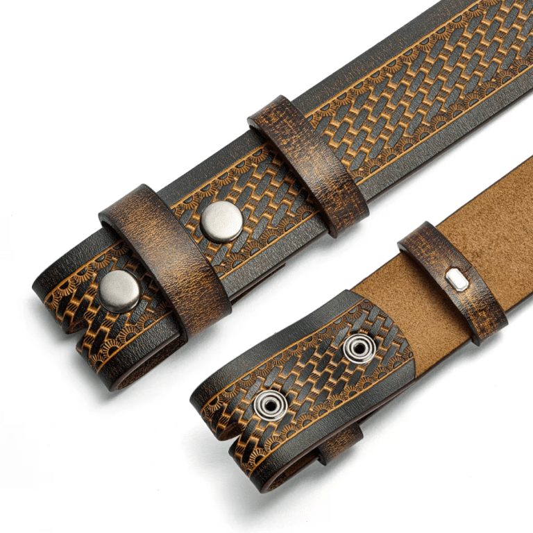 Ceinture cowboy sans boucle motifs vintage (3)