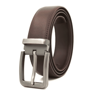 Ceinture cowboy urbain cuir boucle métal brossé