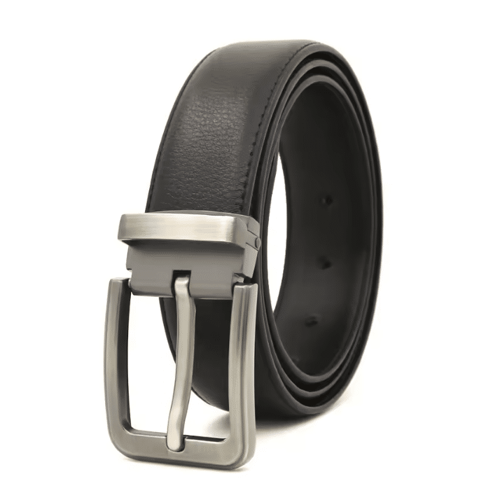 Ceinture cowboy urbain cuir boucle métal brossé (2)