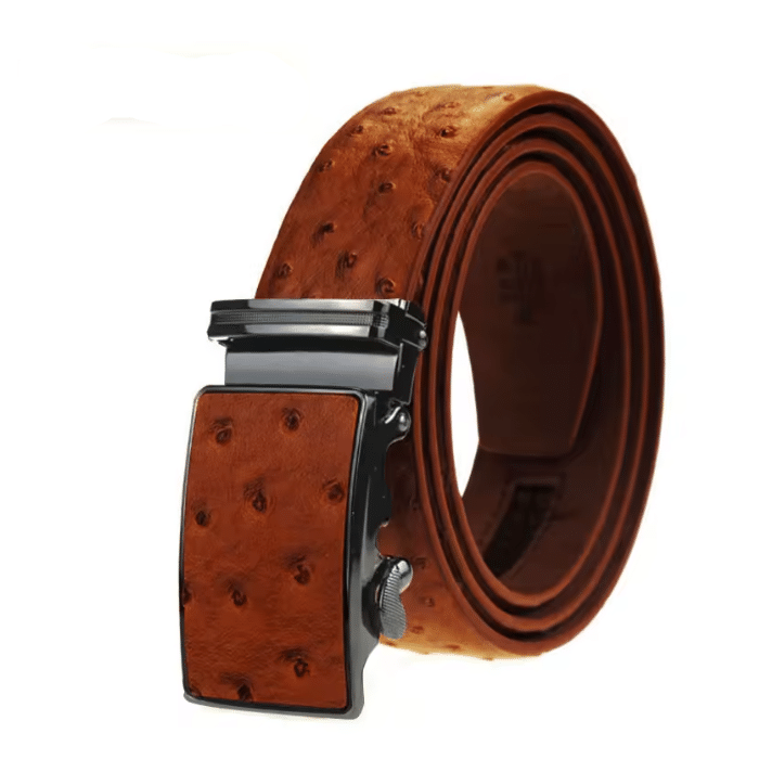 Ceinture effet cuir d’autruche boucle automatique (1)