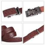Ceinture effet cuir d’autruche boucle automatique (3)
