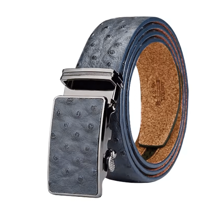 Ceinture effet cuir d’autruche boucle automatique (4)