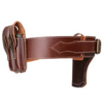 Ceinture gun belt en cuir marron avec holster cowboy (6)