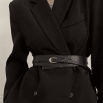 Ceinture large noire simili cuir double sangle (2)